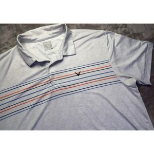Callaway Striped Golf Polo Shirt Men's Size XXL 2XL Opti Dri